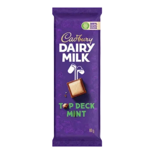 Cadbury Dairy Top Deck Mint Chocolate Slab 80g